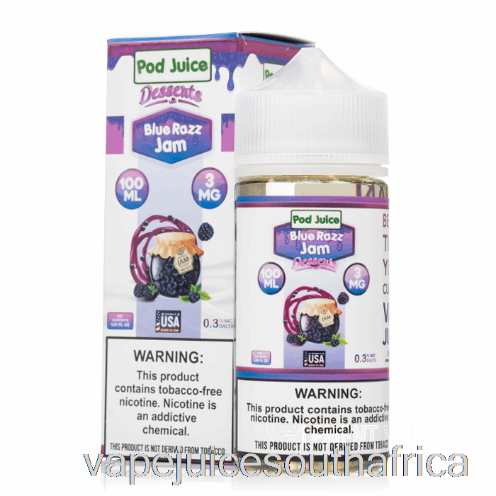 Vape Pods Blue Razz Jam - Pod Juice - 100Ml 0Mg